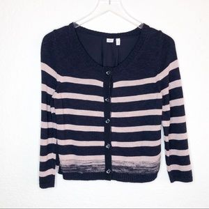 Moth | Black & Cream Button Down Cardigan Size S